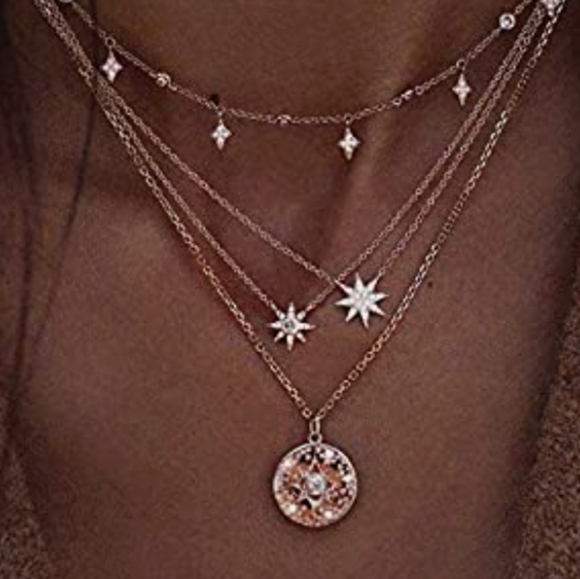 roses_garden Jewelry - SALE!!!Boho Chic 3 Layer Star & Pendant Choker Necklace NWT